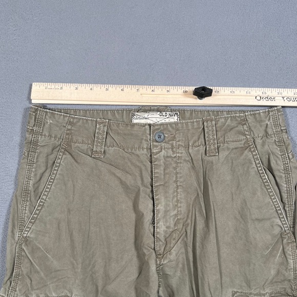 Vintage‎ Old Navy Cargo Pants Mens 31x28 Olive Green Military Utility Y2K - Picture 5 of 11